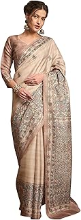 Womens Manipuri Silk Abstract Printed Saree With 
