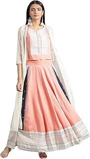 Womens Multicolor Crepe Abstract Printed Saree Wi