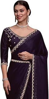 Womens Multicolor Georgette Polka Dot Printed Sar