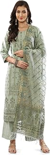 Womens Mauve Silk Blend Embellished Kurta with Pa