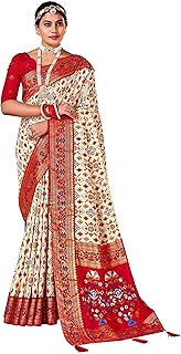 Womens Multicolor Silk Blend Ethnic Motif Printed