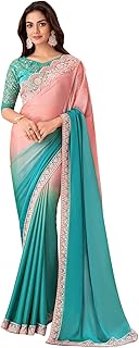 Womens Net Embroidered Saree (TI6565_Cream)