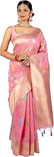 Womens Off White Brasso Floral Printed Saree With