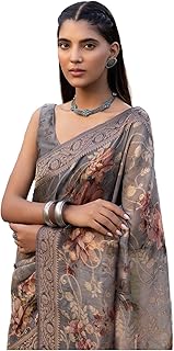 Womens Net Solid Saree With Unstitched Blouse Pie