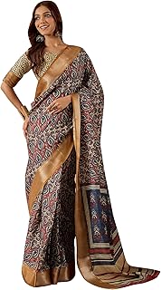 Womens Organza Embellished Solid Designer Saree W