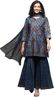 Womens Peach Stripe Pure Cotton Straight Kurta, T