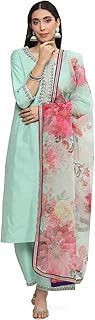 Womens Pink colored organza saree with gota patti
