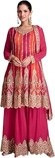 Womens Pink and Orange Color Traditional Chinon E