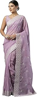 Womens Poly Chiffon Two Tone Saree (TI6704_Pink)