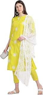 Womens Pure Cotton Yoke Design Straight Kurta Pal