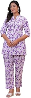 Womens Pure Cotton Floral Print Short Kurti With 