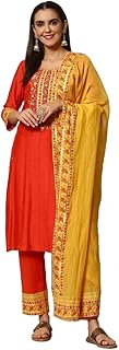 Womens Rayon Ankle Length Embroidered Salwar Suit