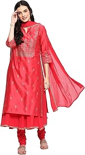 Womens Rayon Regular Embroidered Kurta with Botto