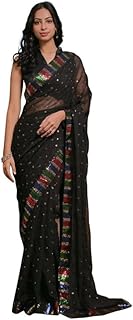 Womens Satin Kaftaan Saree with Belt (TI6827_Grey
