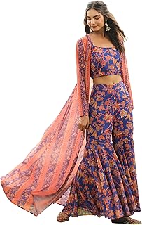 Womens Royal Blue Velvet Zari Embroidered A-Line 
