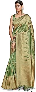 Womens Satin Silk Ombre Printed Saree With Unstit