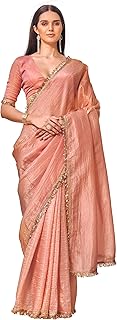 Womens Silk Blend Ethnic Motif Printed Saree With