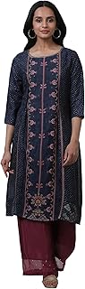 Womens Sequinned Kaftan Poly Crepe Sarees + Navy-