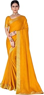 Womens Silk Blend Saree with Unstitched Blouse Pi