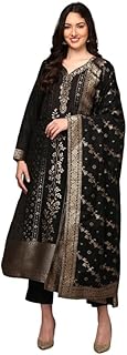 Womens Silk Blend Floral Embroidered A-Line Kurta