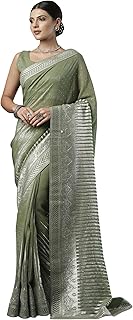 Womens Silk Blend Kalamkari Printed Saree With Un