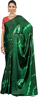 Womens Solid Pure Chiffon Stone Work Saree With U