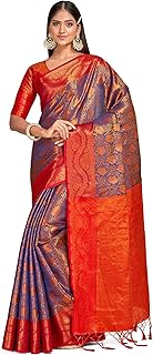 Womens Turquoise Blue & Pink Floral Design Zari A