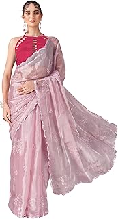 Womens Tissue Ethnic Motif Printed Saree With Uns