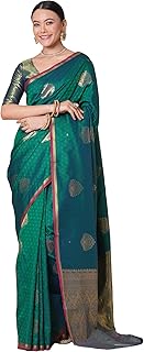 Womens Viscose Silk Solid Saree With Unstitched B