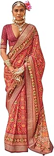 Womens Viscose Silk Foil Printed Saree With Unsti