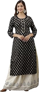 Womens Viscose Rayon Embroidered Anarkali Kurta