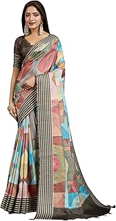 Womens Violet Georgette Floral Printed Ready To W