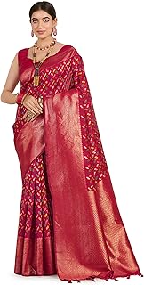 Womens Vichitra Silk Embellished Saree With Unsti