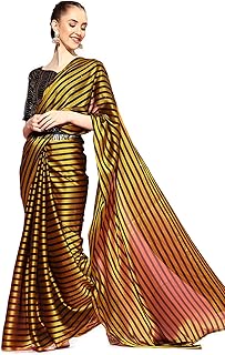 Womens Woven Design Banarasi Linen Saree With Blo