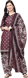Womens Wine Cotton Blend Printed Ready To Wear Pa