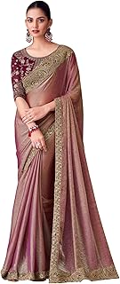 Womens Woven Silk Blend Saree With Blouse Piece