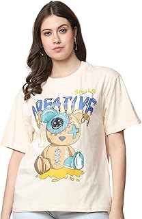 Womens Casual Printed Round Neck, Oversized Longli