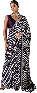 Womens Yellow Tussar Silk Printed Saree with Unst