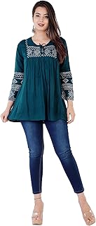 Womens Band Neck Slub Kurta