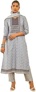Womens Georgette Anarkali Kurta With Pant Dupatta 