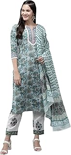 Womens Mandarin Collar Floral Printed Kurta