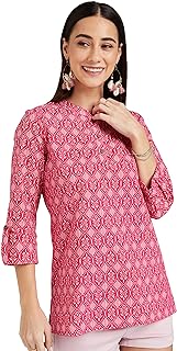 Womens Printed Regular Cotton Short Kurti