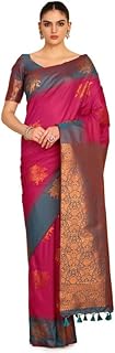Womens Purple Tussar Woven Design Saree With Tasse