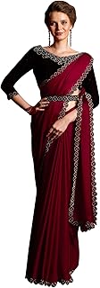 Womens Tussar Silk Floral Pattern Woven Saree with