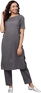 Womens Round Neck Stripe Kurta