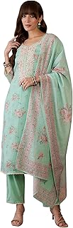 Womens Tussar Floral Print Saree With Zari Woven