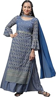 Womens Round Neck Embellished Pant Suit