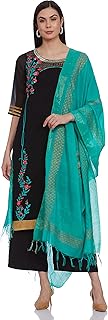 Women’s Solid Straight Kurta Set with Skirt and Du