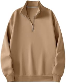 Half Zipper Solid Sweatshirt for Men
