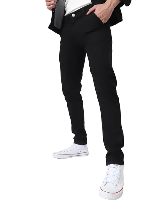 Urbano Fashion Men Slim Fit Black Stretch Jeans